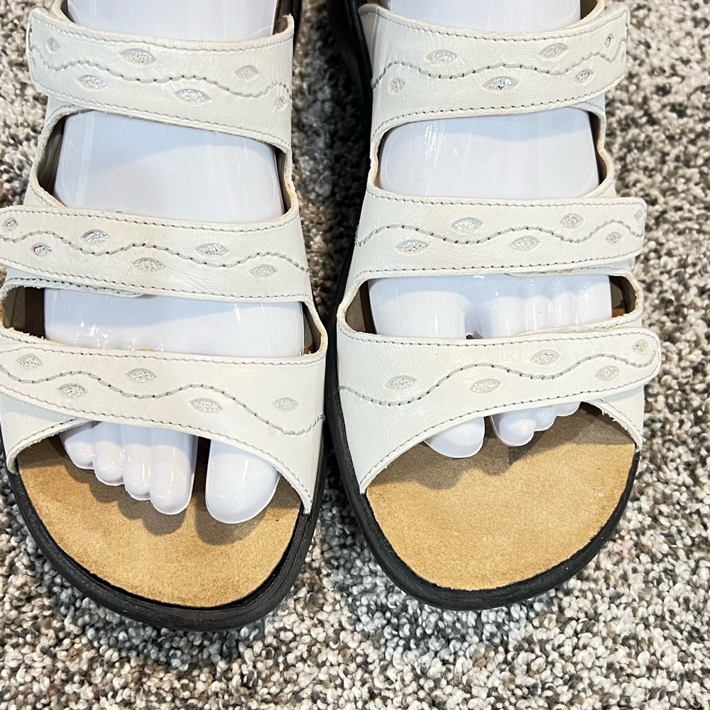 Romika Women's Ibiza 66 Slide Sandal Size 39 white Leather Adjustable